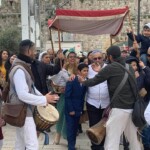 A procession of a young man making his Bar-Mitzvah at the Western Wall