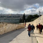 The Palm Sunday Path that Jesus rode the donkey from the Mount of Olives into Jerusalem