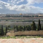 The view of The Old City of Jerusalem from the Mount of Olives across the Kidron valley.